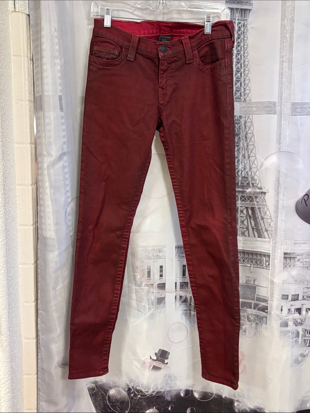 True Religion Red Coated Skinny Jeans